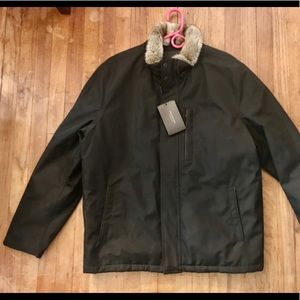 ANDREW MARC MENS JACKET FAUX FUR COLLAR 2XL NEW!
